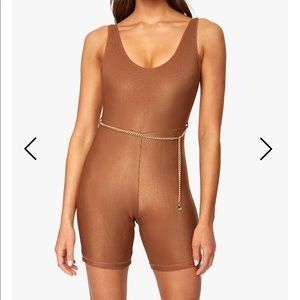 Weworewhat rib scoop bodysuit bike shorts NWT